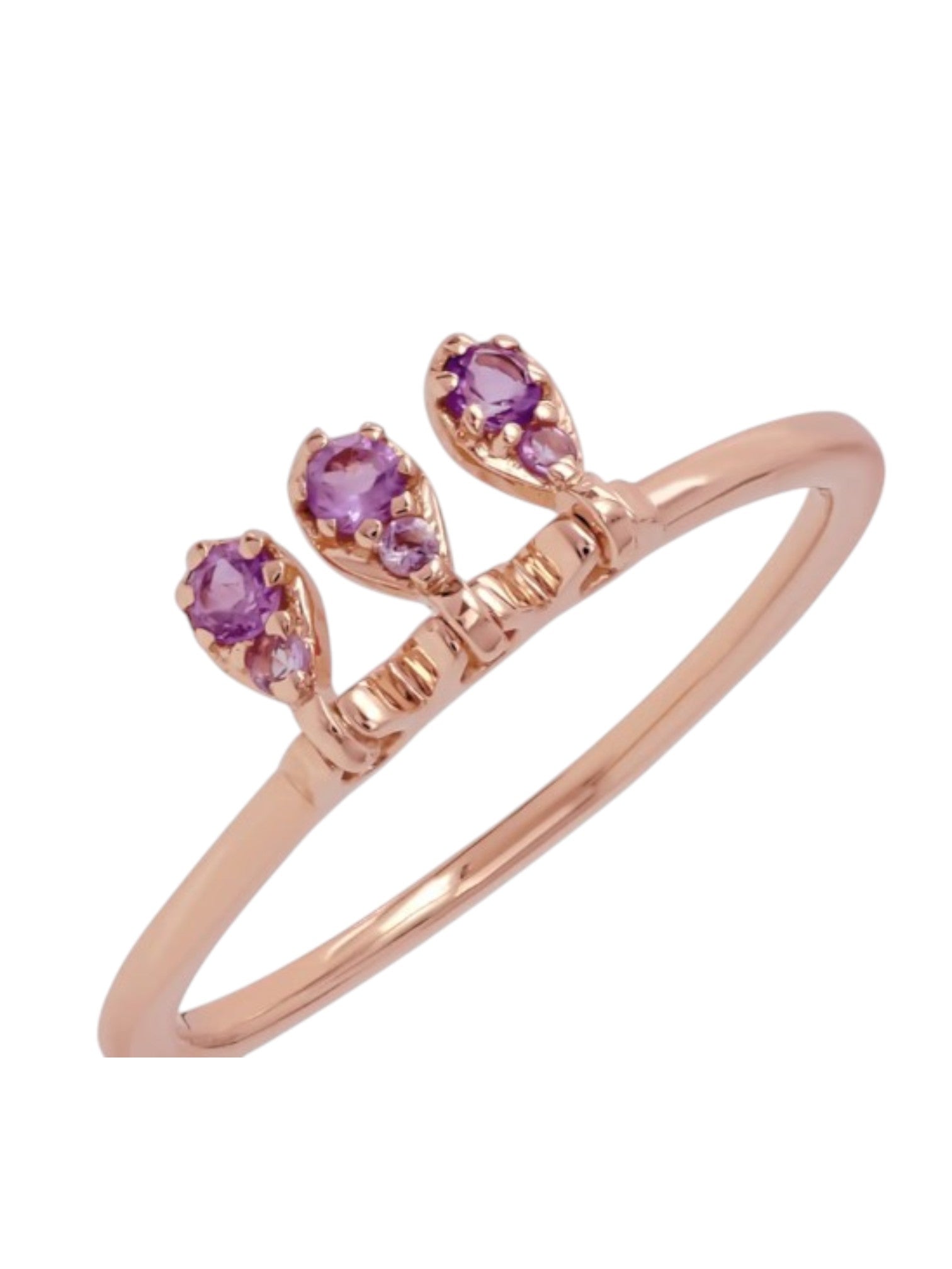 Harmony Blossom Sterling Silver Rose Gold Plated CZ Stone Light Weight Ring For Women By Kesardeep
